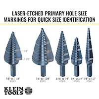 KLEIN TOOLS KTSB11 Step Drill Bit 7/8 in 1-1/8 in