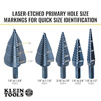 KLEIN TOOLS KTSB15 Step Drill Bit 7/8 in 1-3/8 in