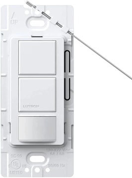 LUTRON MS-OPS6-DDV-WH Maestro Occupancy Sensor Occupancy sensor switch, dual-circuit, single-pole 277 VAC, Gloss White