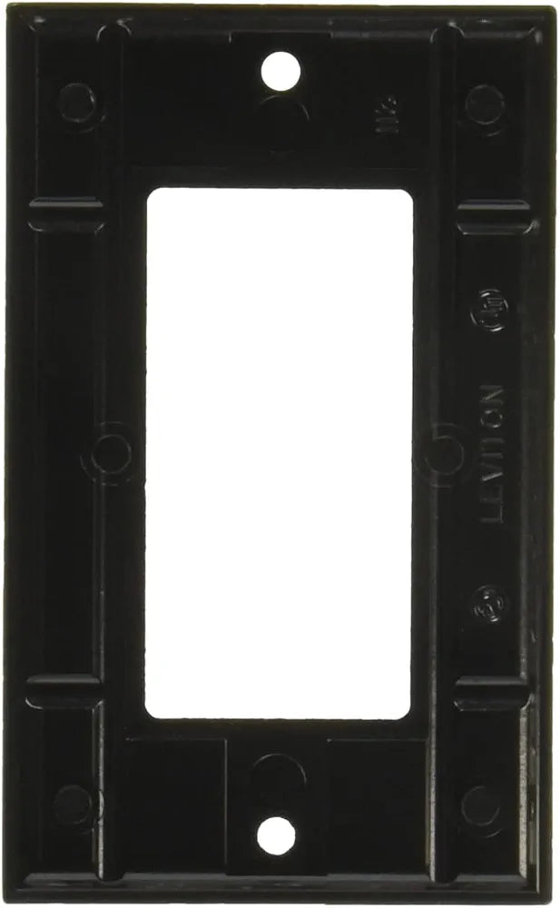 Leviton 80401-E Standard Size Thermoset Device Mount 1-Gang Decora/GFCI Device Decora Wallplate, 25-Pack, Black