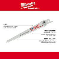 MILWAUKEE 48-00-5015 Sawzall® Blade 6 in 6 TPI Bi-Metal