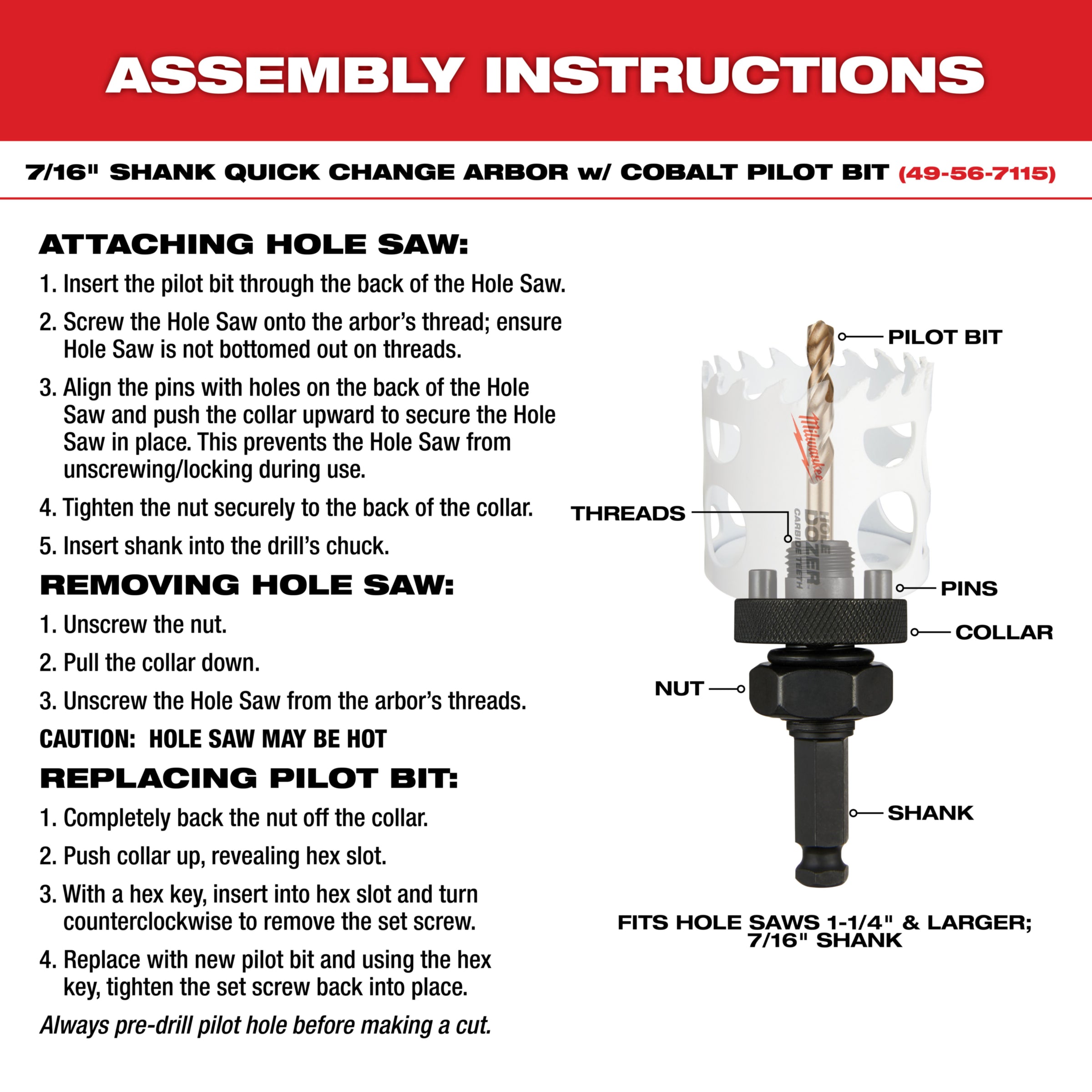 MILWAUKEE 49-56-0147 Ice Hardened™ Hole Saw 2-1/2 in Bi-Metal