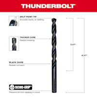 MILWAUKEE 48-89-2725 Thunderbolt® Jobber Length Drill Bit 19/64 in