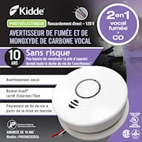 KIDDE 21027905 Talking Combination Alarm - 120V with 10 YR Sealed Lithium Battery