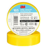 3M CANADA 165YL4A TAPE YELLOW 3/4in x 60ft3M Temflex 165