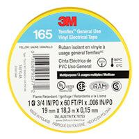 3M CANADA 165YL4A TAPE YELLOW 3/4in x 60ft3M Temflex 165