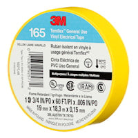 3M CANADA 165YL4A TAPE YELLOW 3/4in x 60ft3M Temflex 165