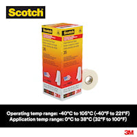 3M CANADA 35-3/4X66WH Scotch® Vinyl Insulating Tape 66 ft Lx 3/4 in W Vinyl White
