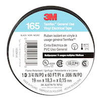 3M CANADA 165BK4A TAPE BLACK 3/4in x 60ft3M Temflex 165