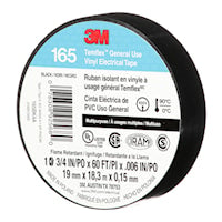 3M CANADA 165BK4A TAPE BLACK 3/4in x 60ft3M Temflex 165