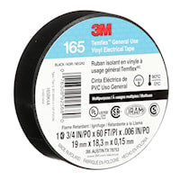 3M CANADA 165BK4A TAPE BLACK 3/4in x 60ft3M Temflex 165