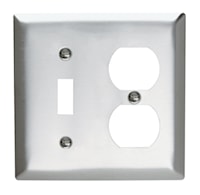 LEGRAND SS18 Pass & Seymour Toggle Wallplate 2 Gangs Stainless Steel 7 in Lx
