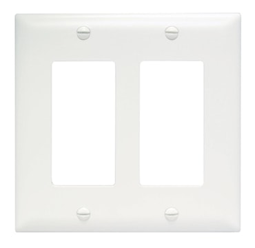 LEGRAND TP262W Pass & Seymour Wallplate 2 Gangs White 114.3 mm Lx 115.82 mm W