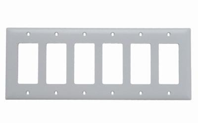 LEGRAND TP266W Pass & Seymour Wallplate 6 Gangs White 118.8 mm Lx 304.8 mm W