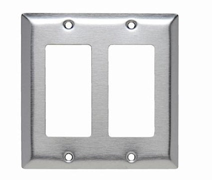 LEGRAND SL262 Pass & Seymour Wallplate 2 Gangs Silver 5 in Lx