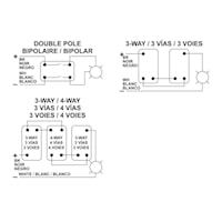 LEGRAND TM874W The Radiant® Decorator Switch Rocker/Button 4 Gang, 4 Way 15 A, 120/277 V White
