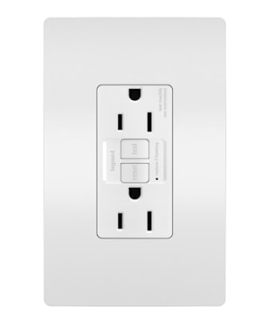 LEGRAND 1597TRW The Radiant® Tamper-Resistant, Self-Test GFCI Duplex Receptacle 15 A, White