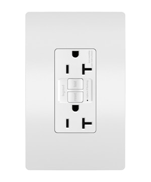 LEGRAND 2097W The Radiant® Self-Test GFCI Duplex Receptacle 20 A, White
