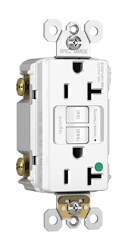 LEGRAND 2097HGTRW Pass & Seymour Self-Test, Tamper-Resistant GFCI Duplex Receptacle 20 A, White