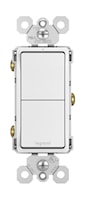 LEGRAND RCD11W The Radiant® Decorator Switch Rocker Switch Two Single Pole Switches 15 A, 120 V White