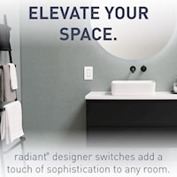 LEGRAND RCD11W The Radiant® Decorator Switch Rocker Switch Two Single Pole Switches 15 A, 120 V White