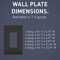 LEGRAND RWP262BK The Radiant® Wallplate 2 Gangs Black 4.94 in Lx 4.96 in W