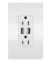 LEGRAND TM826USBW The Radiant® USB Charger and Receptacle 15 A, 125 V, White