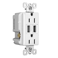 LEGRAND TM826USBW The Radiant® USB Charger and Receptacle 15 A, 125 V, White