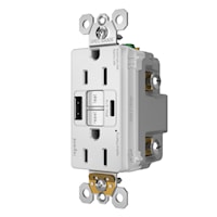 LEGRAND 1597TRUSBACW SELFTEST GFCI REC TR 15AW/USB AC