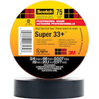 3M CANADA SUPER33+ 3/4X66 Scotch® Vinyl Insulating Tape 66 ft Lx 3/4 in W Vinyl Black