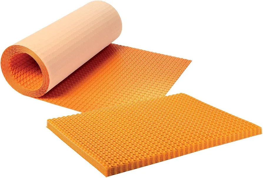 Schluter Ditra-Heat Electric Floor Heating Membrane with Uncoupling, Waterproofing, Vapor Management and Load Support - Ideal for Tiles and Stone - 1/4" Thickness, 134.5 Square Feet Roll - DH512M