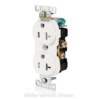 LEVITON TBR20-W Duplex Receptacle Straight Blade Duplex Receptacle 20 A, White