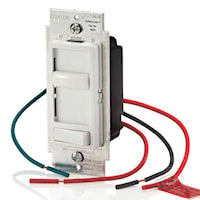 LEVITON 6674-P0W Decora®, SureSlide® Dimmer Switch 120 VAC, 600 W Incandescent, 150 W LED/CFL White/Untreated