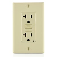 LEVITON GFTR2-I Tamper-Resistant, Slim GFCI Duplex Receptacle 20 A, Ivory
