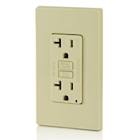 LEVITON GFTR2-I Tamper-Resistant, Slim GFCI Duplex Receptacle 20 A, Ivory