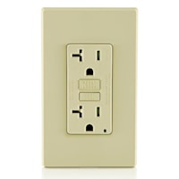 LEVITON GFTR2-I Tamper-Resistant, Slim GFCI Duplex Receptacle 20 A, Ivory