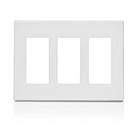 LEVITON 80311-SW Decora Plus Decorator Wallplate 3 Gangs White 4.61 in Lx 161.9 mm W