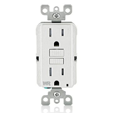 LEVITON GFWT1-W GFCI Receptacle GFCI Duplex Receptacle 15 A, White