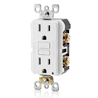 LEVITON GFNT1-W Smart-Lock Pro Self-Test Slim GFCI Duplex Receptacle 15 A, 5-15R White