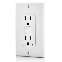 LEVITON GFNT1-W Smart-Lock Pro Self-Test Slim GFCI Duplex Receptacle 15 A, 5-15R White