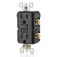 LEVITON GFTR1-E Smart-Lock Pro GFCI Duplex Receptacle with LED Indicator 15 A, 5-15R Black