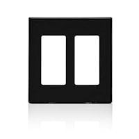 LEVITON 80309-SE Decora Decorator Wallplate 2 Gangs Black 114.3 mm Lx 115.9 mm W