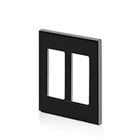 LEVITON 80309-SE Decora Decorator Wallplate 2 Gangs Black 114.3 mm Lx 115.9 mm W