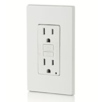 LEVITON GFTR1-W Tamper-Resistant, Surge Protection, 2-Outlet, 1-Unit GFCI Duplex Receptacle with Function Lighting 15 A, White