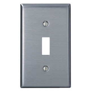 LEVITON 84001 Toggle Wallplate 1 Gangs Stainless Steel 4-1/2 in Lx 69.85 mm W