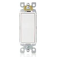 LEVITON 5601-P2W Decora® Rocker Switch Decora Rocker Switch 120/277 VAC, 15 A, White