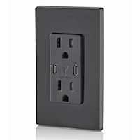 LEVITON T5635-E 30W (6A) USB Dual Type-C/C Power Delivery Wall Outlet Charger with 15A