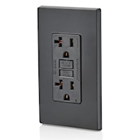 LEVITON GFNT2-E Smart-Lock Pro Self-Test Slim GFCI Duplex Receptacle 20 A, 5-20R Black