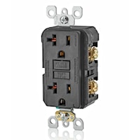 LEVITON GFNT2-E Smart-Lock Pro Self-Test Slim GFCI Duplex Receptacle 20 A, 5-20R Black