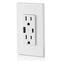 LEVITON T5633-W Decora® 15 A, 125 VAC, White